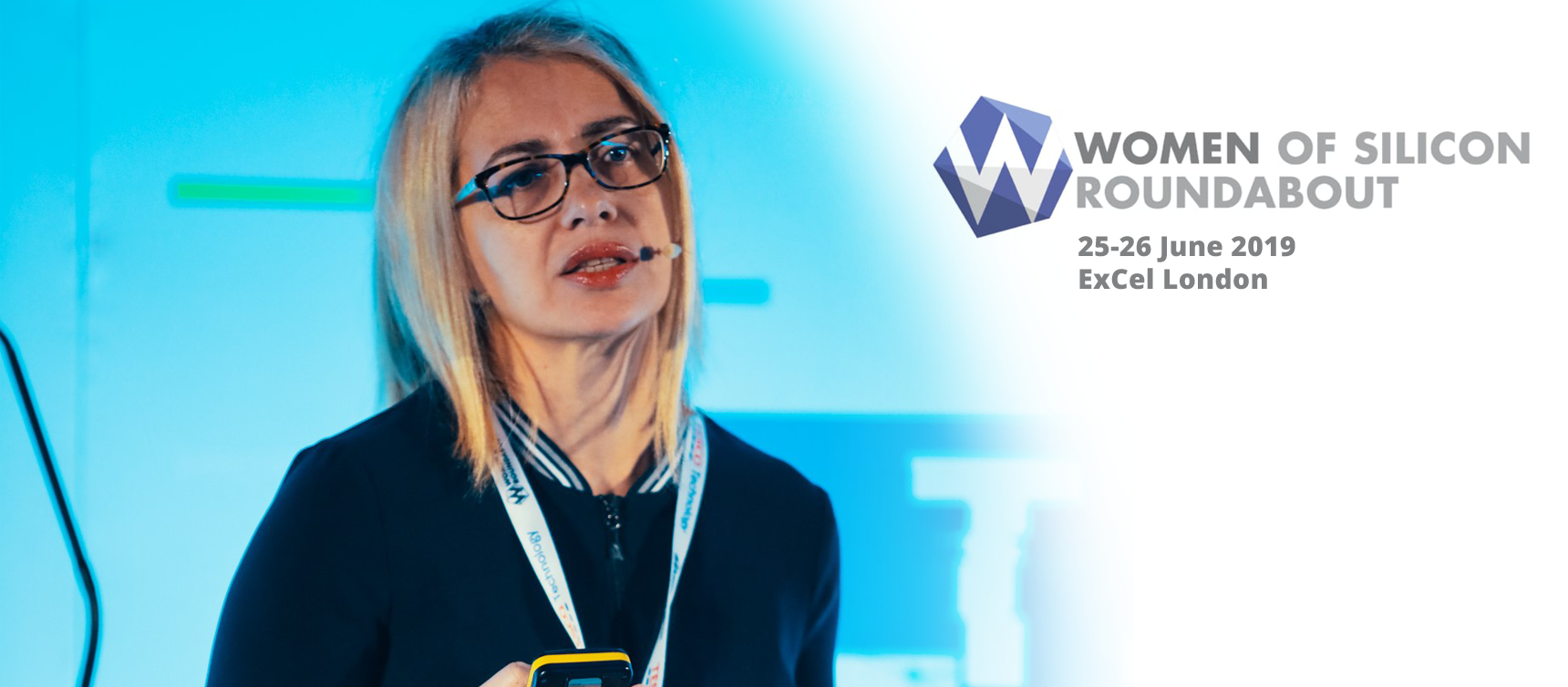 Kinga Incze speaking at the Women of Silicon Roundabout 2019