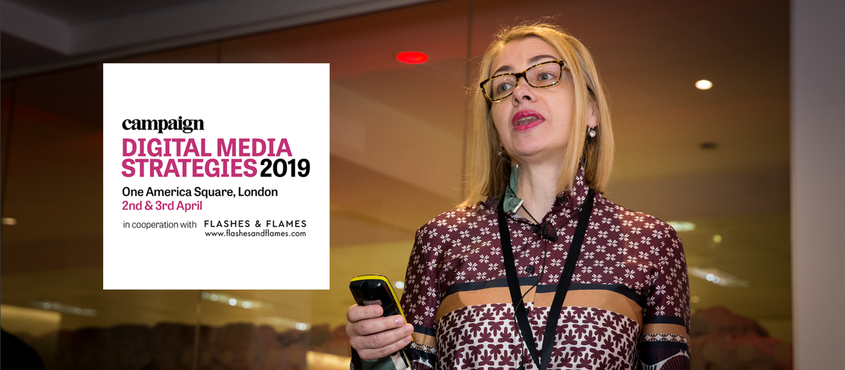 Kinga Incze speaking at Digital Media Strategies 2019 Conference